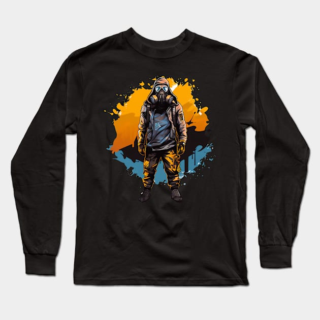 man with mask gas Long Sleeve T-Shirt by javierparra
